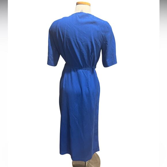& OTHER STORIES Midi Wrap Dress Blue Size 10 - Picture 9 of 10